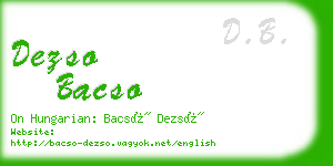 dezso bacso business card